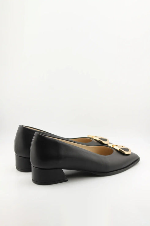DFC Relax Leather Loafers with Metallic Accent